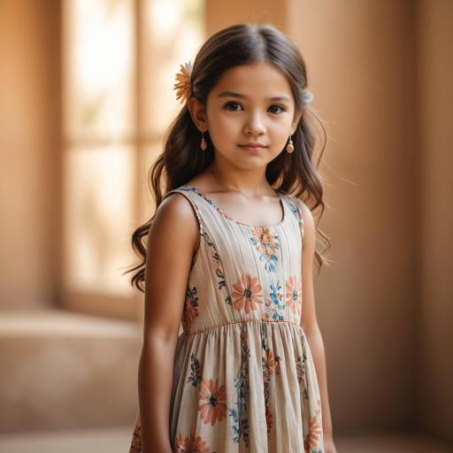Young Girl in Floral Summer Dress