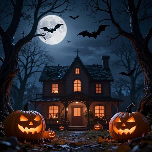 Enchanted Halloween Night Scene