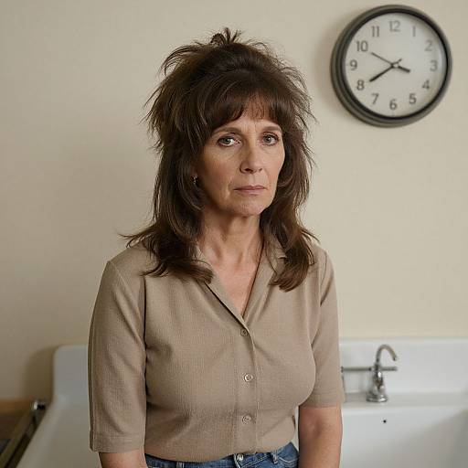 Vintage 1970s Woman in Retro Kitchen