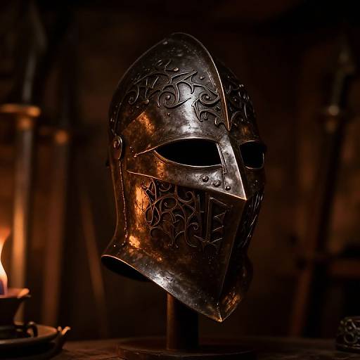 Gothic Iron Knight Mask in Tavern