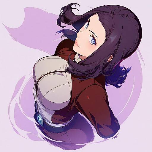 Illustration of Amano maya, persona in the style of Hi you (flying bear)