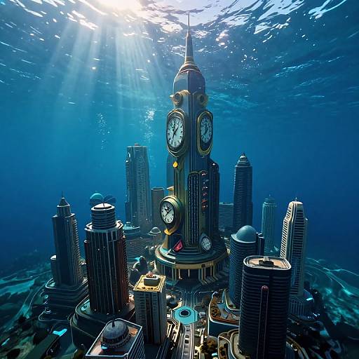 Surreal Underwater Clockwork Metropolis