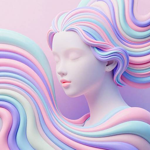 Minimalist Psychedelic Female Face