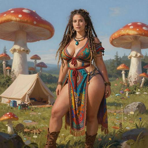 Vivid Portrait of a Polish Hippie Woman