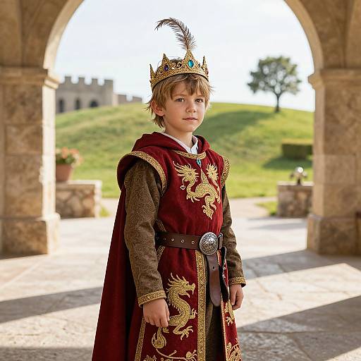 Boy in Medieval Royal Costume