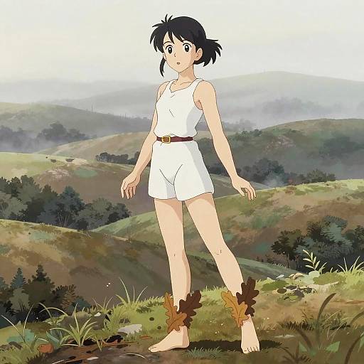 Art Nouveau Anime with Oak Leaves