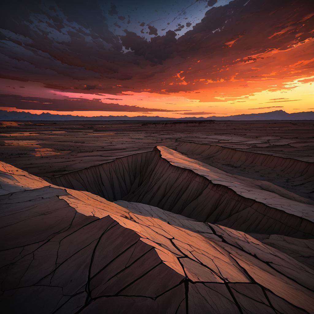 Mystical Twilight in Barren Badlands