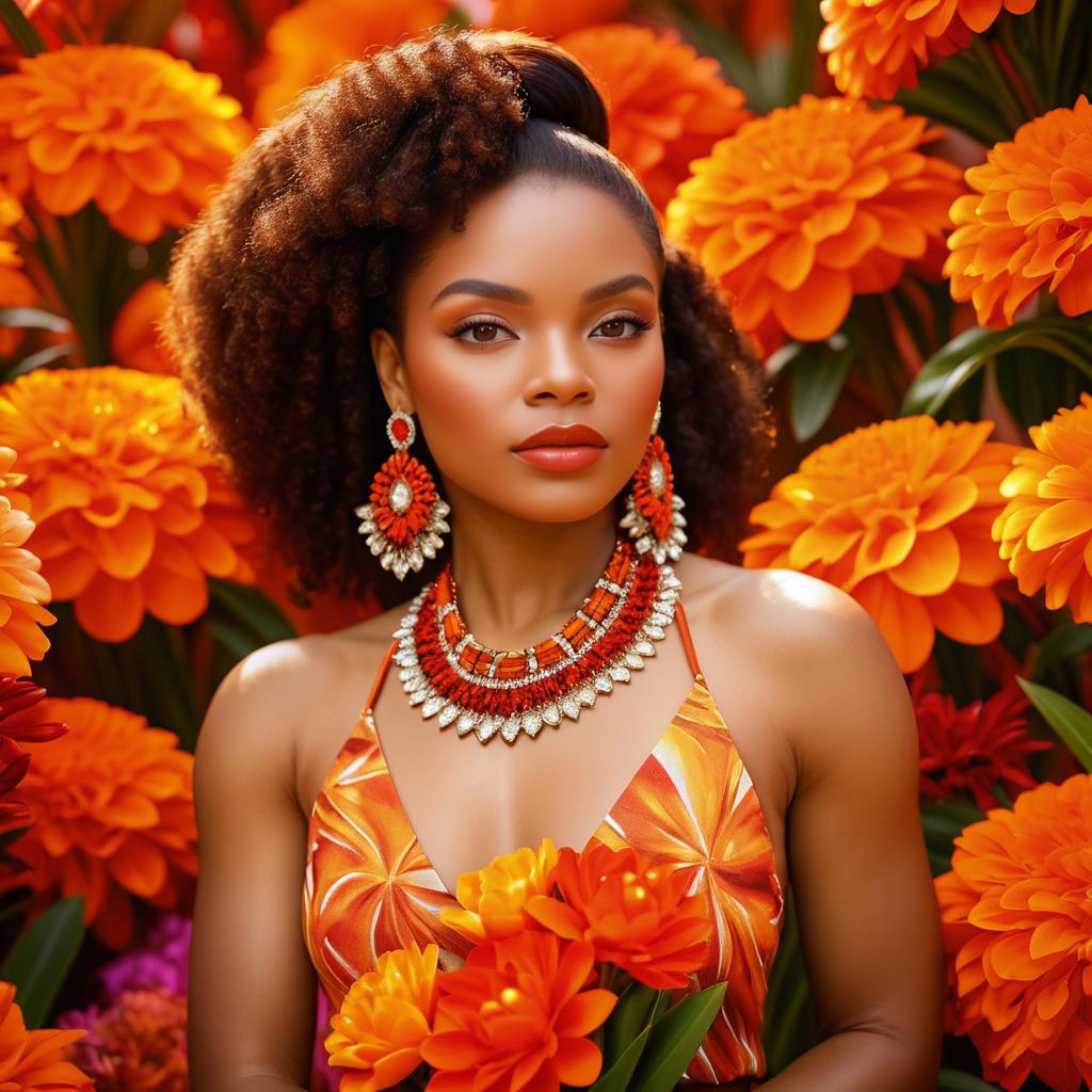 Dazzling African-American Model in Bloom