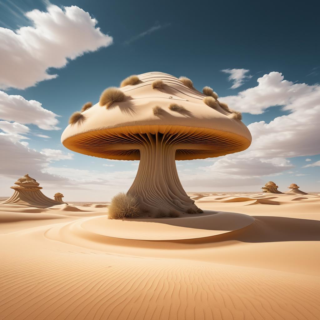 Mystical Mushroom in Desert Sands