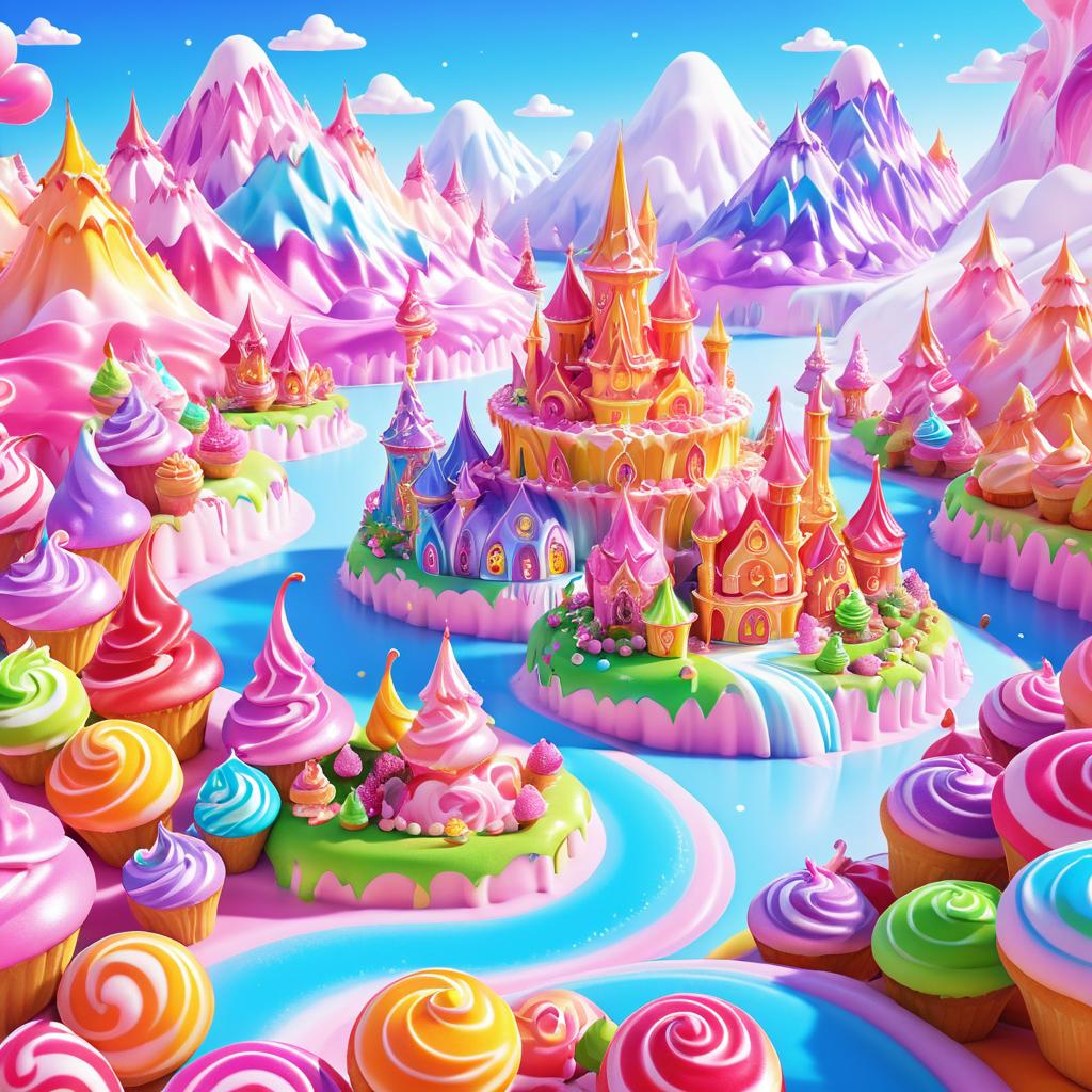 Magical Candyland with a Cupcake Dragon