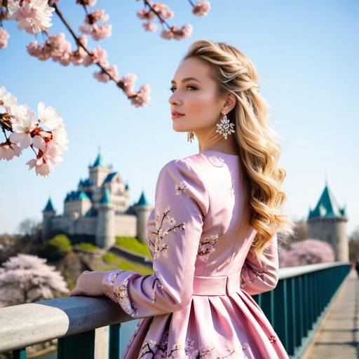 Blonde Girl in Cherry Blossom Dream