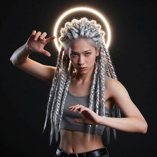 Androgynous Gravity Weaver with Silver Halo