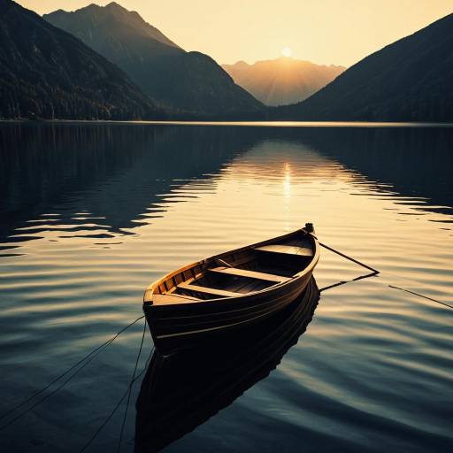 Serene Lake with Sunset Reflection Serene Lake with Sunset Reflection