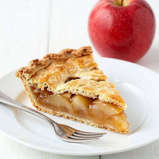Golden Apple Pie Slice with Fork