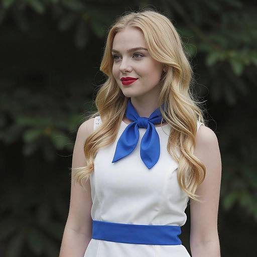 Young Woman in White Dress Portrait