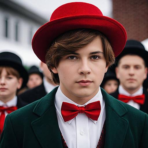 Young Man in Dickens Caroler Costume