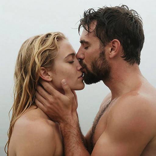 Intimate Portrait of a Wet Embrace