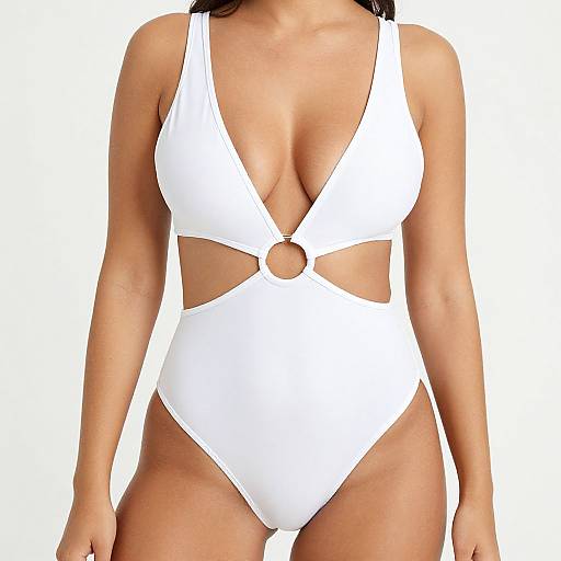 Contemporary White Cut-Out Monokini