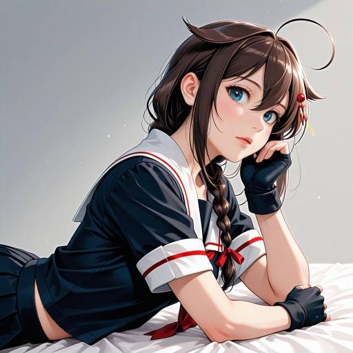Girl in a School Uniform with Braid