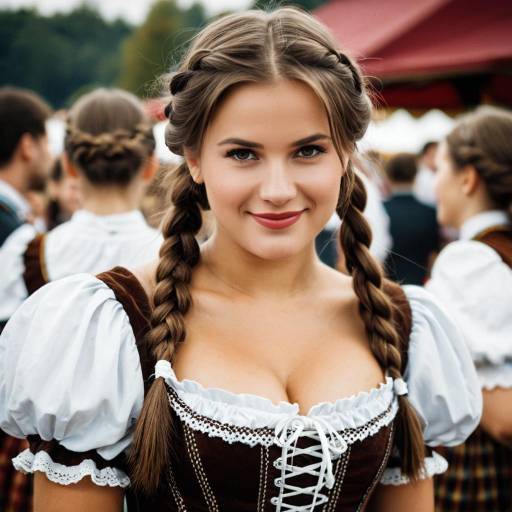 Charming Girl in Oktoberfest Costume