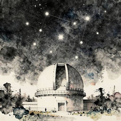 Celestial Observatory with Cosmic Star Chart