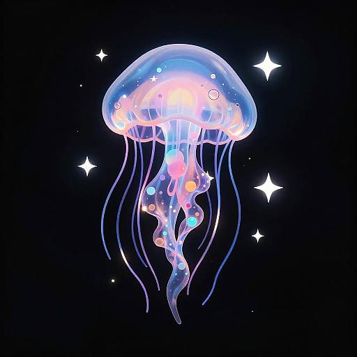 Dreamlike Jellyfish Art Logo