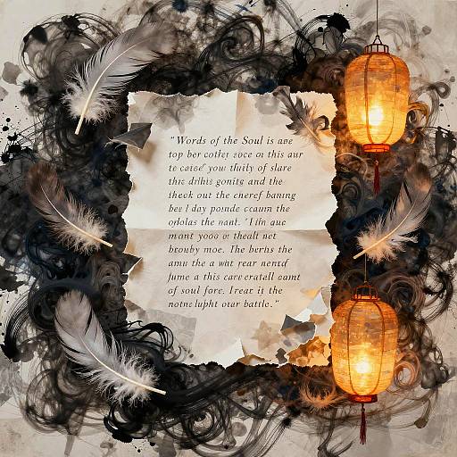 Dreamy Introspective Poet in Lantern Light