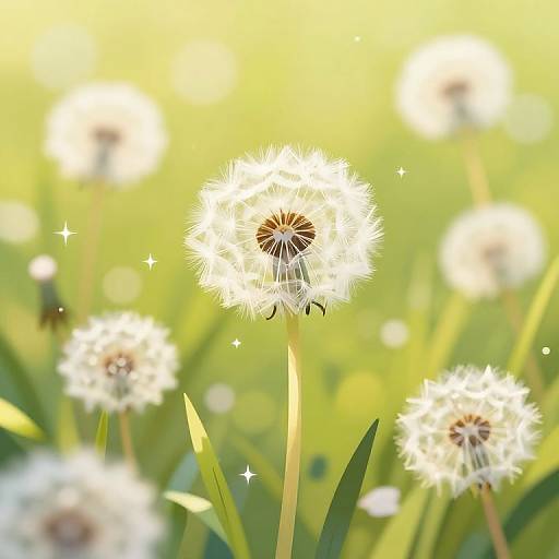 Dreamy Spring Dandelion Illustration