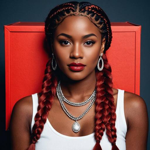 Stunning Red Box Braids on Dark Skin