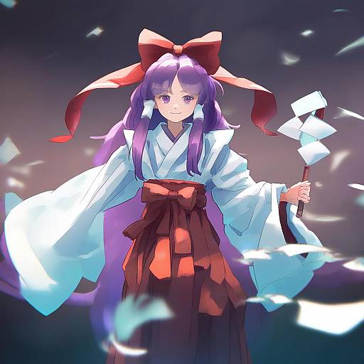 Illustration of Hakurei reimu (pc-98), touhou in the style of Niy (nenenoa)