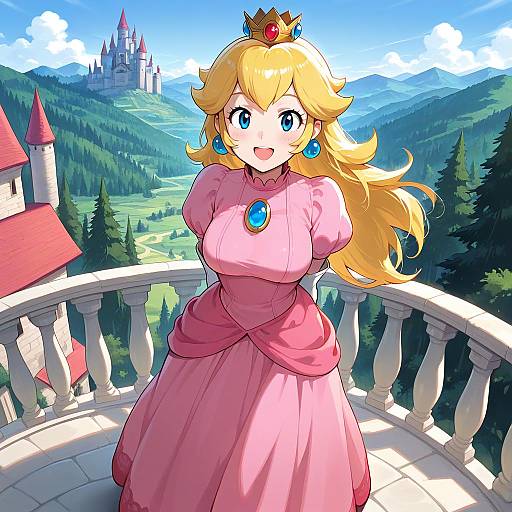 Princess Peach on Castle Balcony