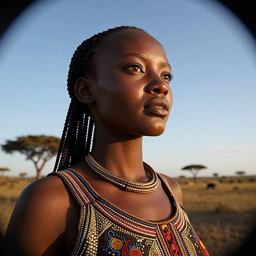 Portrait of East African Woman in Savannah