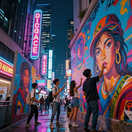 Cyberpunk AI Cityscape with Neon Art