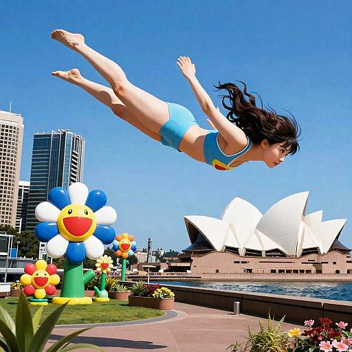 Futuristic Urban Fantasy with Murakami Style