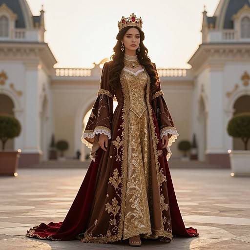Regal Woman in Ornate Royal Attire