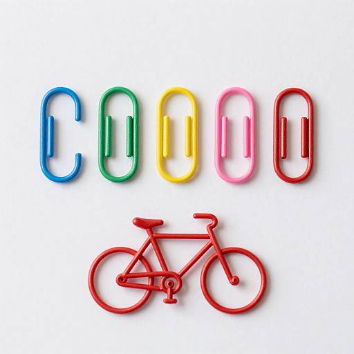 Vibrant Neon Paper Clips Artwork