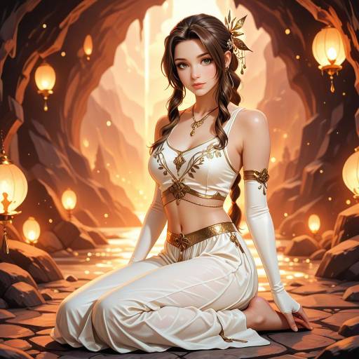 Aerith Gainsborough in a Shimmering Cave