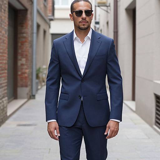 Man in Blue Suit Alleyway
