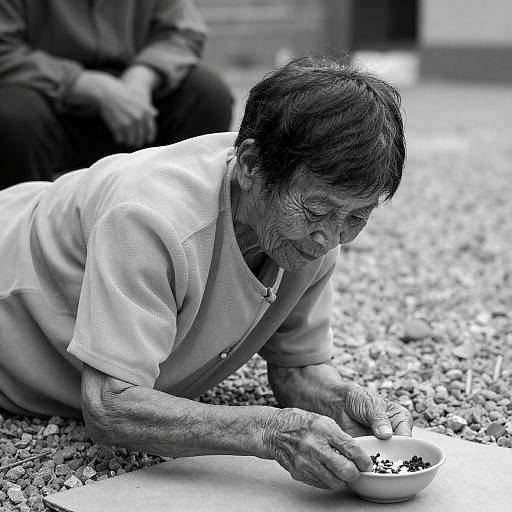 Intense Gaze of an Elderly Woman