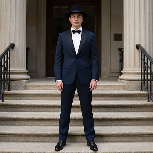 Man in Fantastic Suit on Stairs