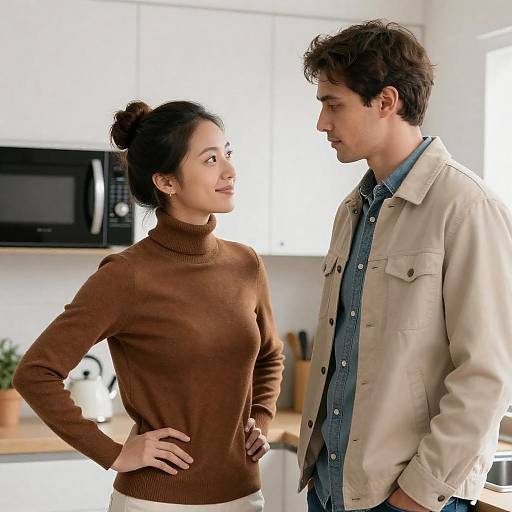 Couple in Kitchen: A Candid Moment