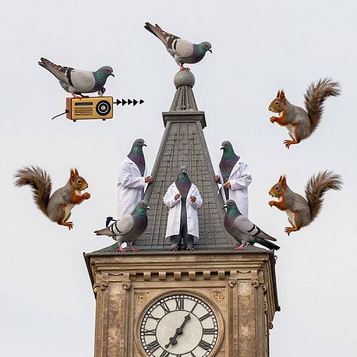 Philosophical Pigeons on Clock Tower