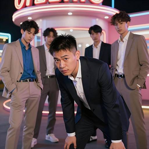 Neon Lights and Suits: Intense Gathering