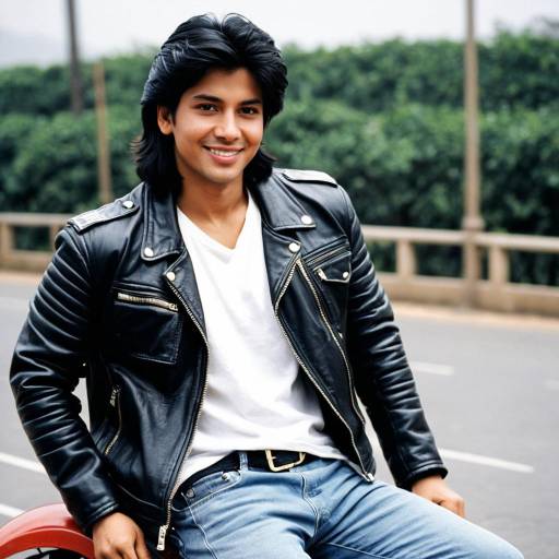 Young Man in 90s Leather Jacket Outfit