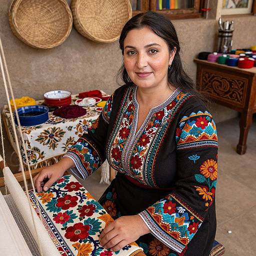 Armenian Folk Woman in Traditional Dress