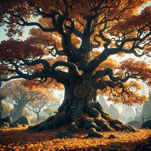 Enchanting Autumn Tree in Fantasy Style