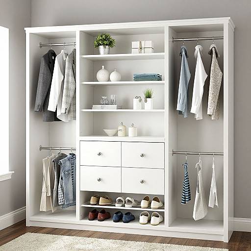 Modern White Closet System Design
