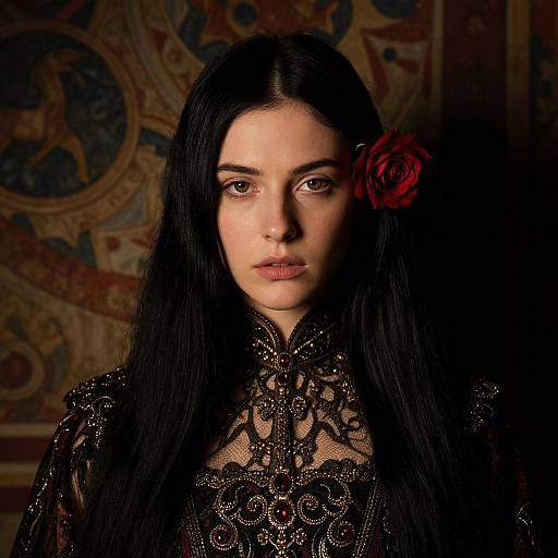 Mysterious Woman in Gothic Elegance