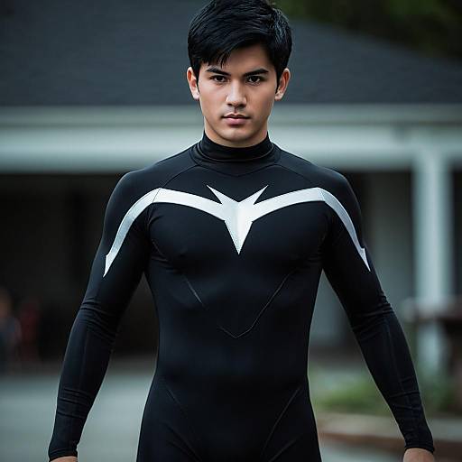 Man in Black Bodysuit Costume