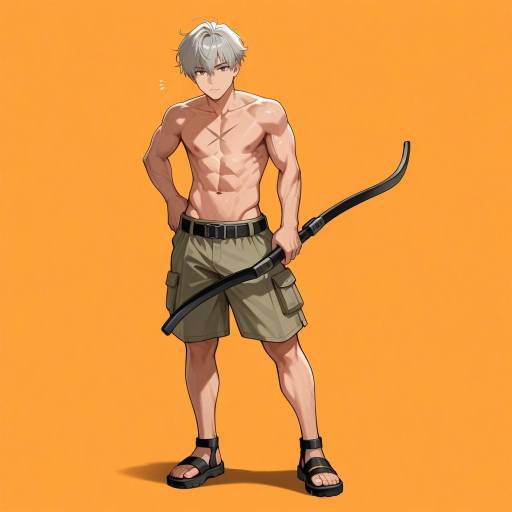 Grizzled Man with Bow in Casual Attire Grizzled Man with Bow in Casual Attire